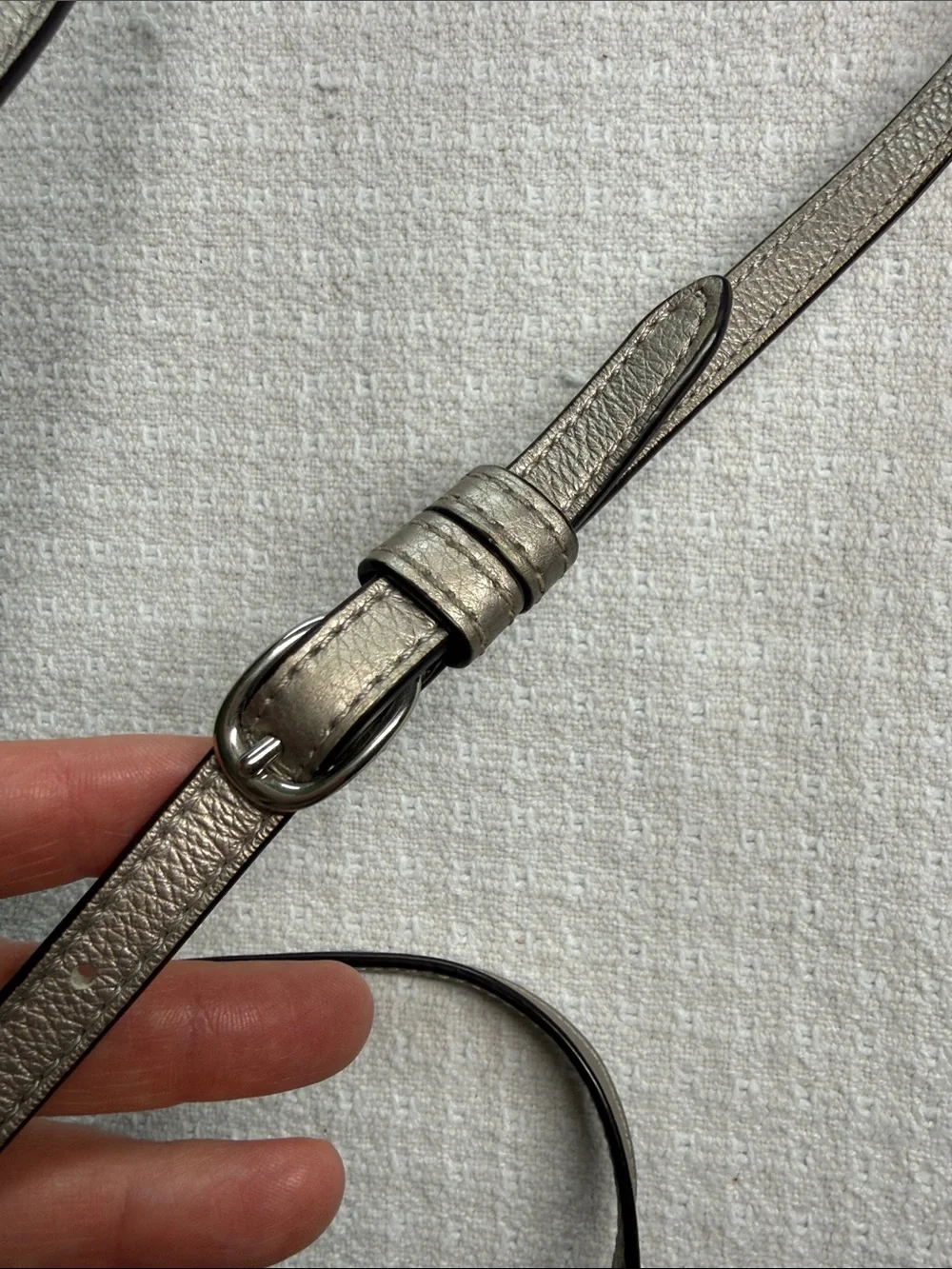 Coach Lyla bronze metallic crossbody pebbled leather bag double zippers